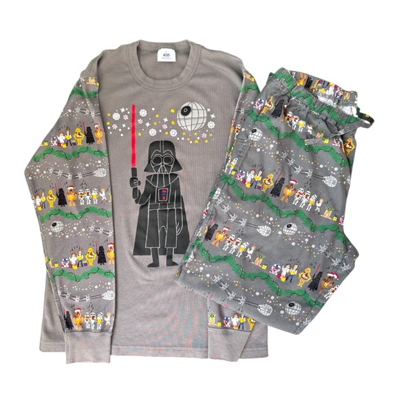 Men’s Star Wars Darth Vader Gray Pajama Shirt And Pants - Picture 3 of 7